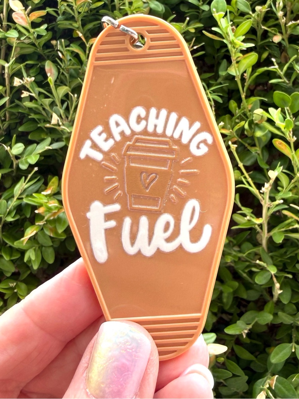 Vintage style motel key 3.5” keychain teacher-themed gift idea
